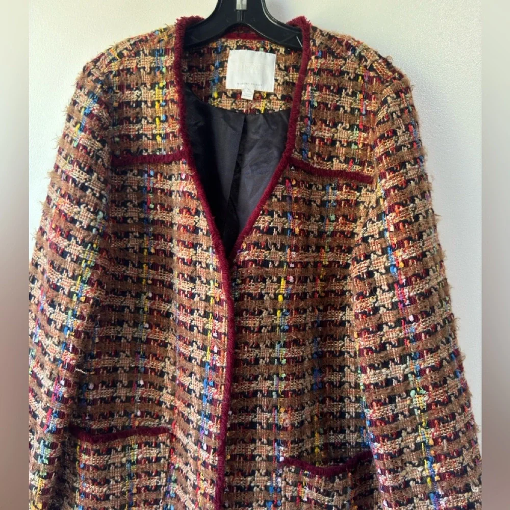 Anthropologie Ett.twa Harlequin Colorful Tweed Jacket Blazer - Picture 3 of 16